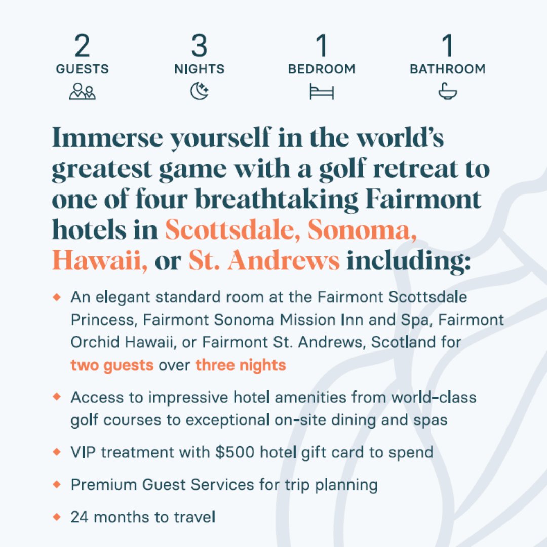 Step into a golfer’s dream with the Fairway Vistas package at the AED Foundation Gala! Enjoy a 3-night stay for two at select Fairmont resorts—plus a $500 hotel gift card and premium amenities. Travel anytime within 24 months!

Secure your Spot today at: hubs.li/Q03WF9L70