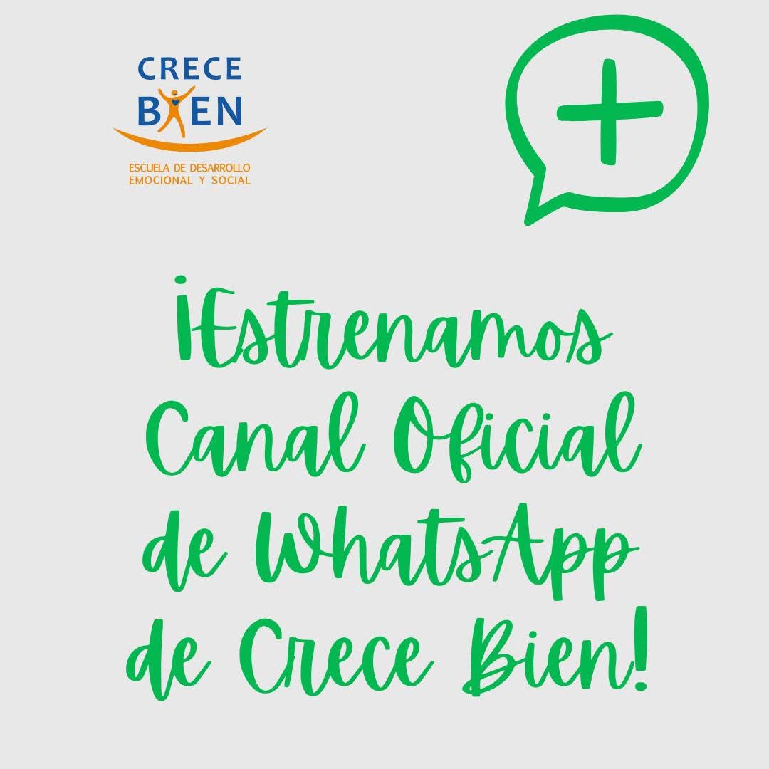 🌟 ¡Estrenamos Canal Oficial de WhatsApp de Crece Bien! 🌟

¿Te gustaría recibir ideas prácticas para ayudar a tus hijos, recordatorios de nuestras actividades, recursos de inteligencia emocional …directamente en tu móvil y sin perderte nada? Únete aquí
 whatsapp.com/channel/0029Vb…