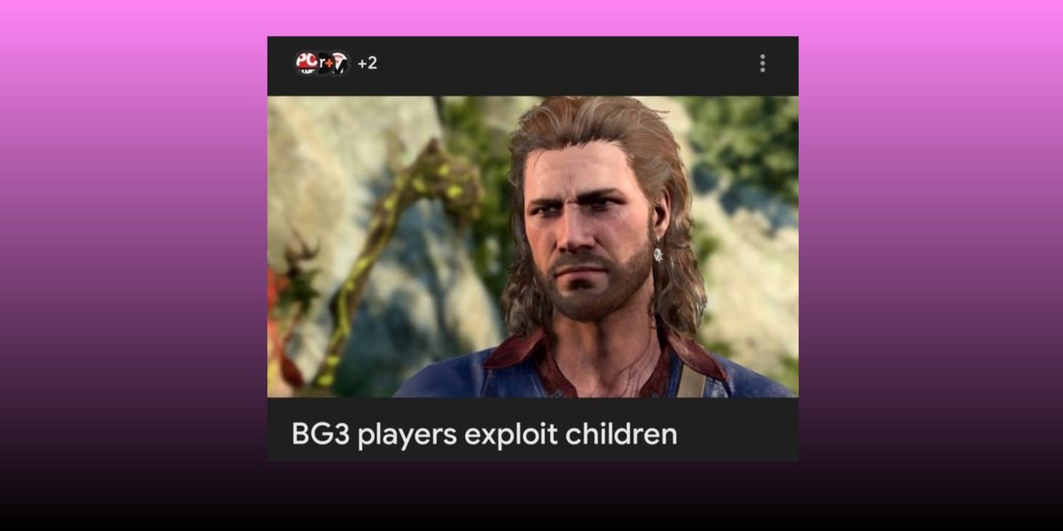 LifehackerRu's tweet image. «Baldur’s Gate 3 эксплуатирует детей»: Google тестирует ИИ-кликбейт в ленте Discover

bit.ly/4rvPLVf