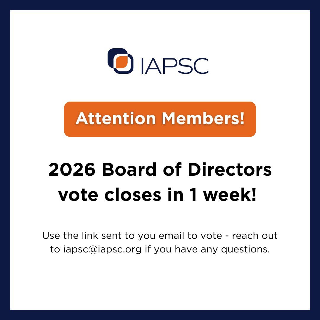 IAPSCIAPSC's tweet image. Attention Members: Voting for the 2026 IAPSC Board of Directors closes in 1 week!

Please the link sent to your email to vote. If you have any questions please reach out to iapsc@iapsc.org.

#IAPSC #SecurityConsultant