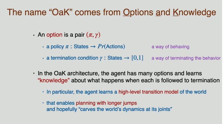 En cuanto a las "opciones", son una generalización MDP de los macrooperadores STRIPS. El reto con estas no es tanto cómo
