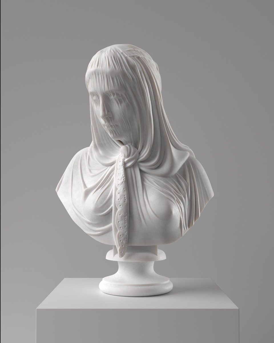 cl_art_studio's tweet image. Pure technical mastery and ancestral craftsmanship, the Madonnas, or veiled Venuses in Antiquity, are works of extreme difficulty to create in marble.

 The veil requires infinite patience and absolute mastery to achieve the necessary lightness and transparency that defy the laws…