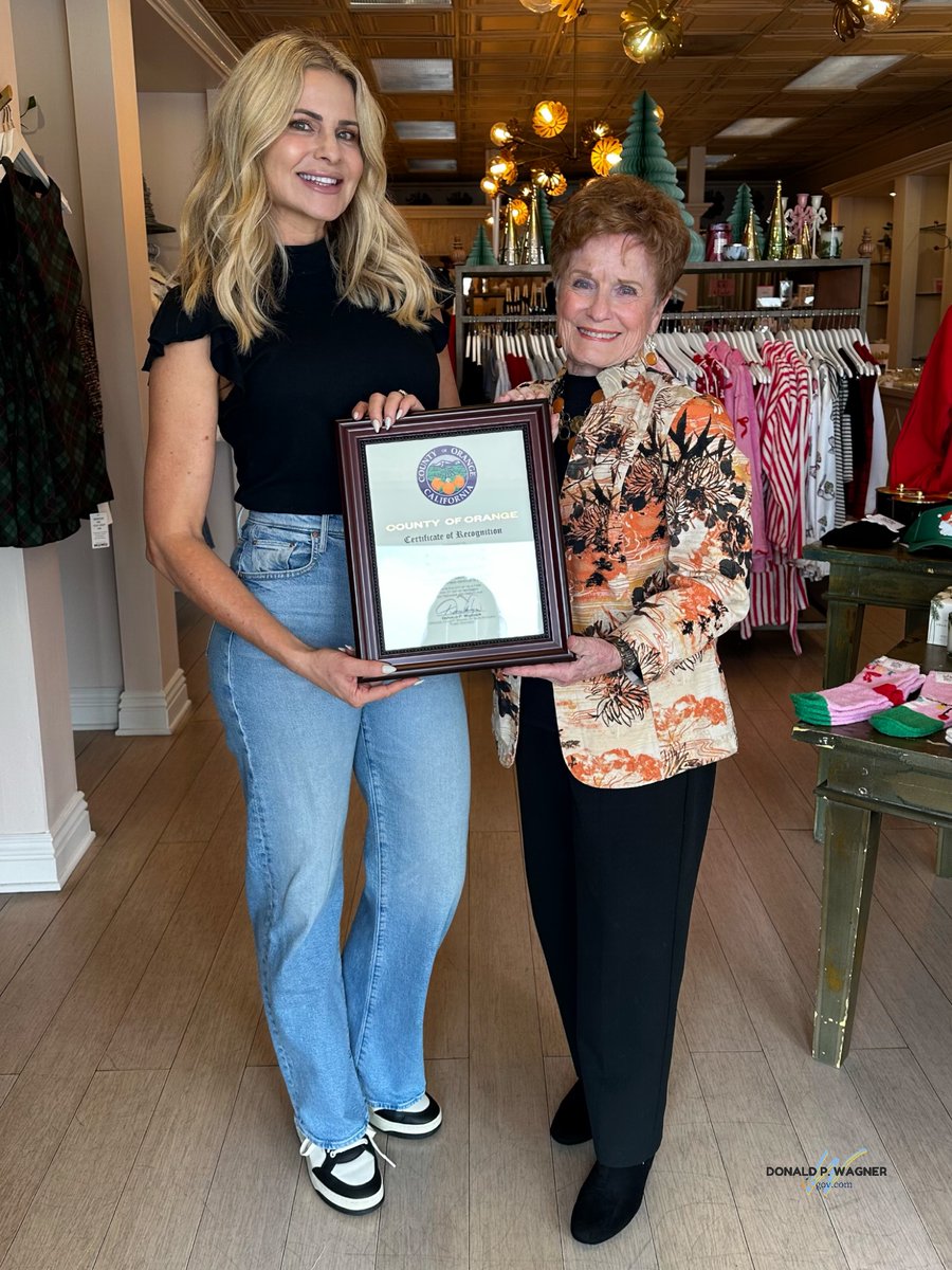 My Field Representative, Pat Buttress, presented a certificate of recognition to Bethany Herms, owner of Pink Laundry Boutique, congratulating her on the store’s 20th Anniversary. 

Congratulations on 20 years serving the community!