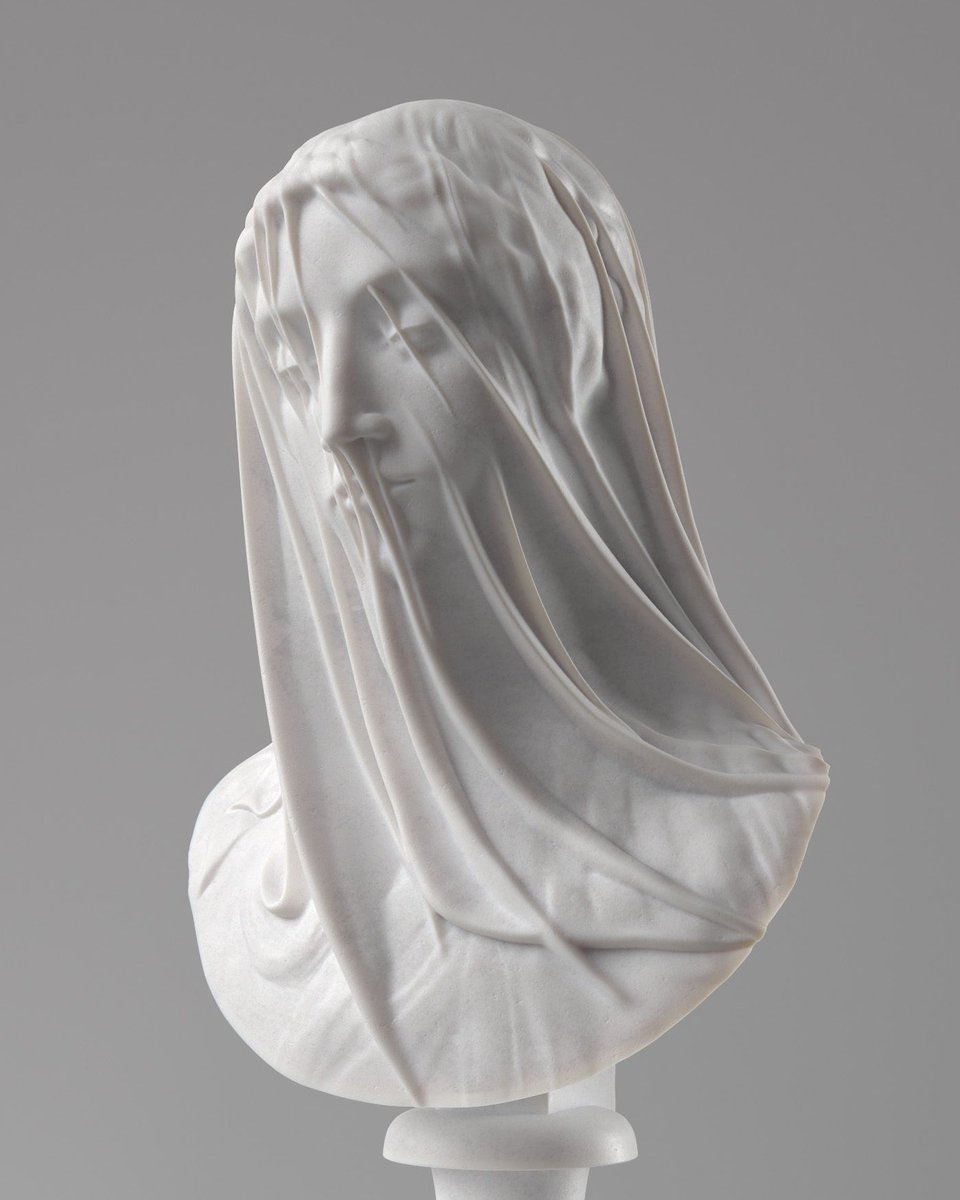 cl_art_studio's tweet image. Pure technical mastery and ancestral craftsmanship, the Madonnas, or veiled Venuses in Antiquity, are works of extreme difficulty to create in marble.

 The veil requires infinite patience and absolute mastery to achieve the necessary lightness and transparency that defy the laws…