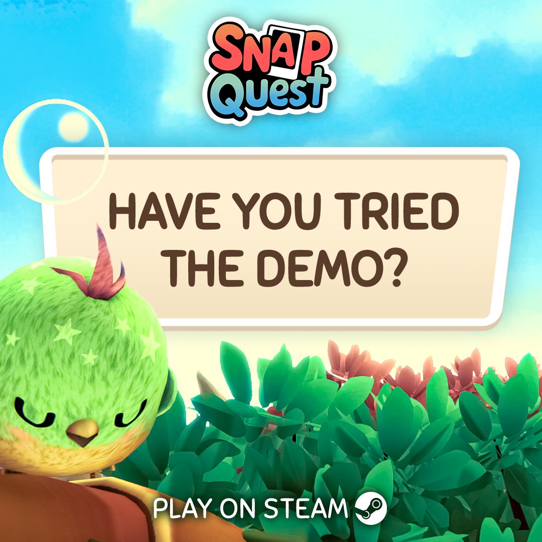 SnapQuestGame's tweet photo. Have you checked out the Snap Quest Demo on Steam yet? 🌿

Jump in, explore, and let us know what you think! We are so excited to know your thoughts!

#gamedev #indiegame #cozygames https://t.co/aOA1JLvXdP