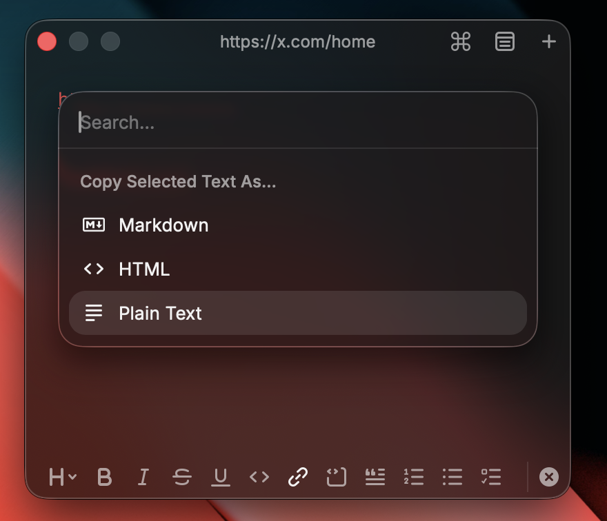 How can I set this as the default copy format? I hate getting mailto: and []() links when pasting.
<a href="/raycast/">Raycast</a> <a href="/thomaspaulmann/">Thomas Paul Mann</a> <a href="/peduarte/">Pedro Duarte</a>