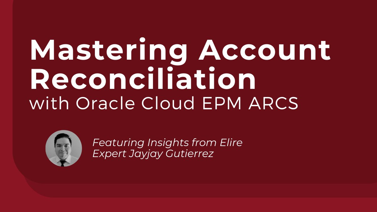 elireinc's tweet image. Oracle Cloud EPM ARCS replaces spreadsheets with a single source of truth, automated matching, and faster, more accurate close cycles. 

Works with Oracle, SAP, and even PeopleSoft in coexistence. 

Read the full blog: na2.hubs.ly/H02jVwm0