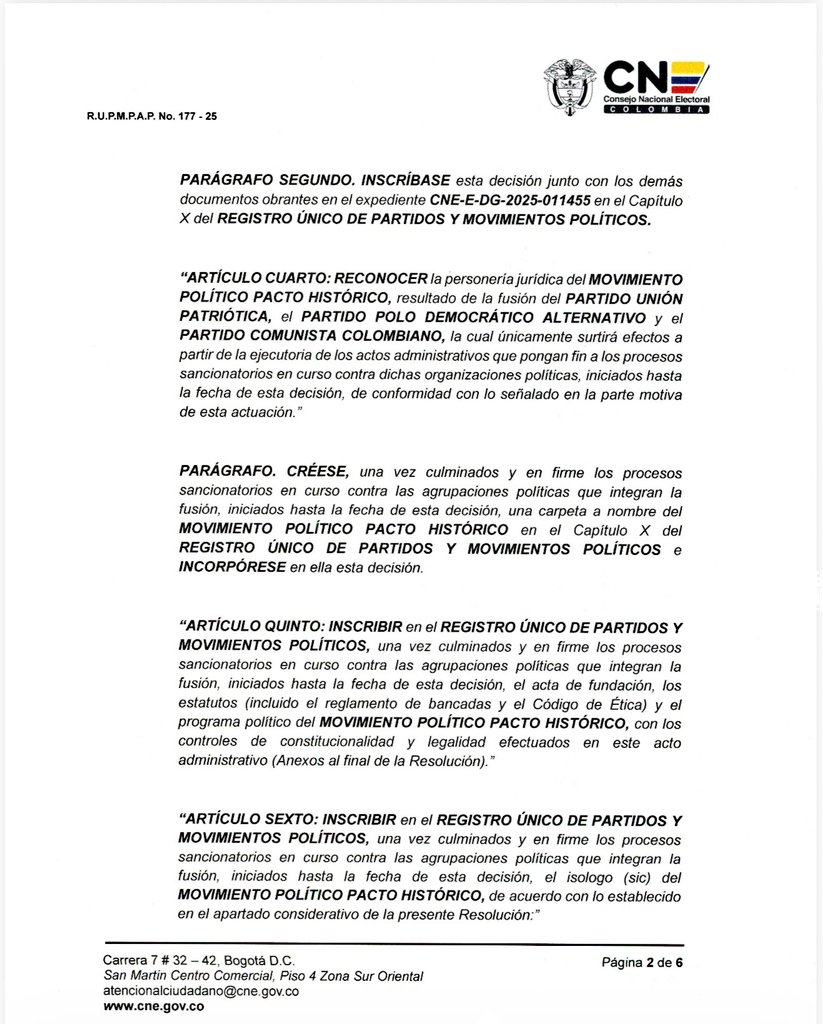 Etelvinatintos's tweet image. ☕️ Se acabó la pujarera, el @CNE_COLOMBIA reconoció la personería jurídica al @PactoCol y con él, la fusión de  P Comunista, UP y @PoloDemocratico