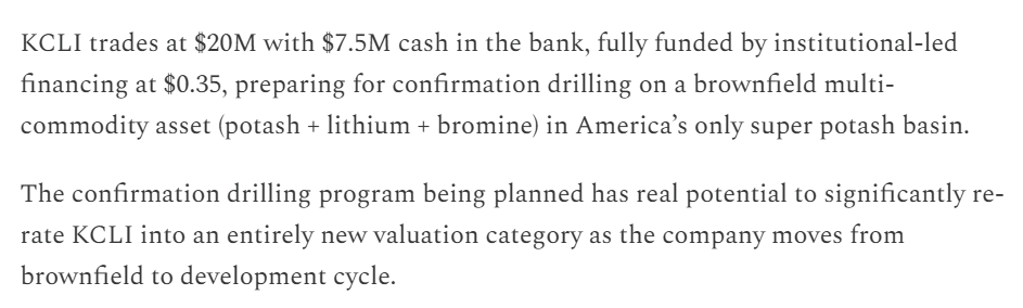 $KCLI.c $APCOF 

Questions answered. KCLI drills its large scale #potash, #lithium and bromine targets in Utah Q1.

Let's Drill

American Critical Provides Update on Process and Timelines to Launch Confirmation Drill Program Planned for its Green River Potash &amp; Lithium Project