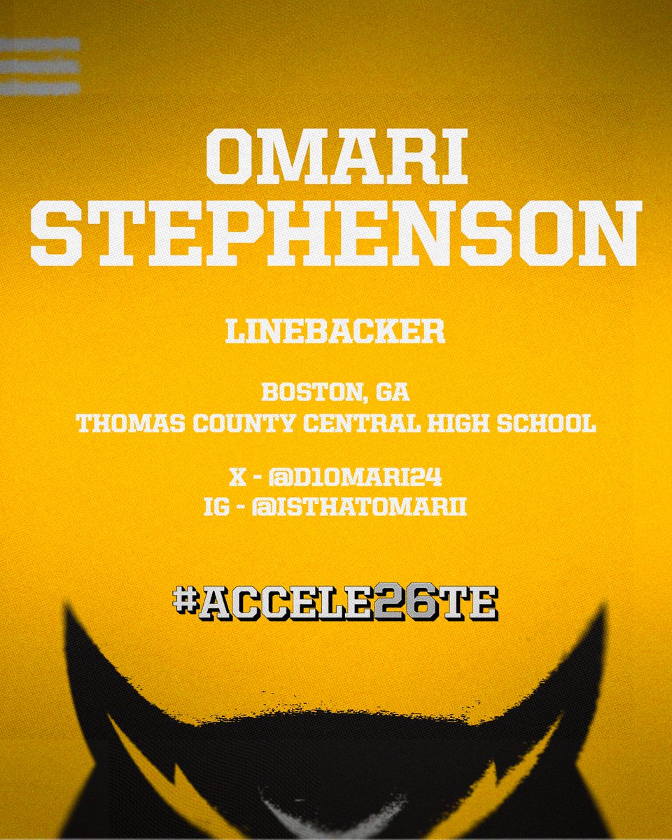 𝐖𝐞𝐥𝐜𝐨𝐦𝐞 𝐭𝐨 𝐭𝐡𝐞 𝐒𝐚𝐰!

⚫️ @D1omari24
⚫️ 6-0, 210
⚫️ Boston, Ga.

#ACCELE26TE | #HootyHoo