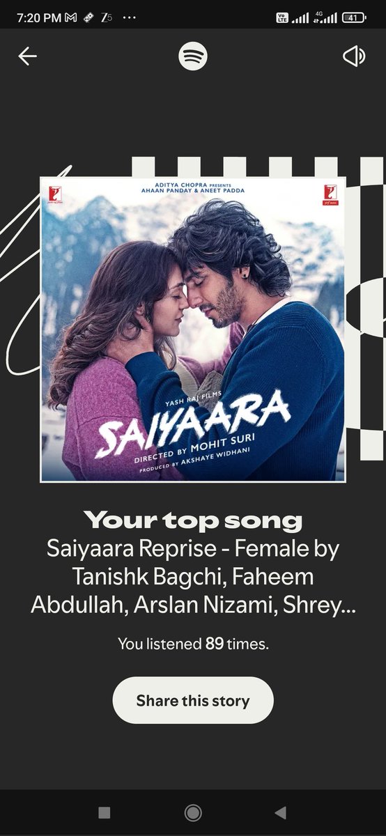 SHREYA GHOSHAL tops my Spotify favourites list in 2025 👍
And that too with #SaiyaaraReprise 
<a href="/shreyaghoshal/">Shreya Ghoshal</a> ❤️ <a href="/Spotify/">Spotify</a>
#ShreyaGhoshal #SpotifyWrapped #SpotifyWrapped2025