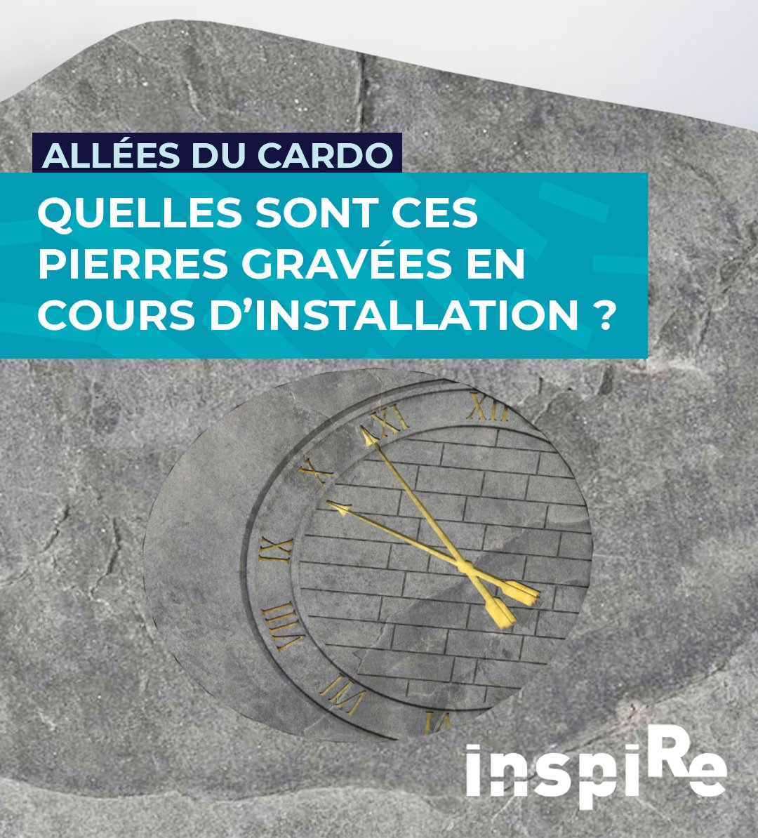 Avez-vous déjà repéré les nouvelles dalles gravées le long des allées du Cardo ? ✨

Certaines ont déjà pris place, d’autres sont encore en cours d’installation…
Ces pastilles, directement intégrées dans des dalles de pierre volcanique, racontent les lieux emblématiques du cœur