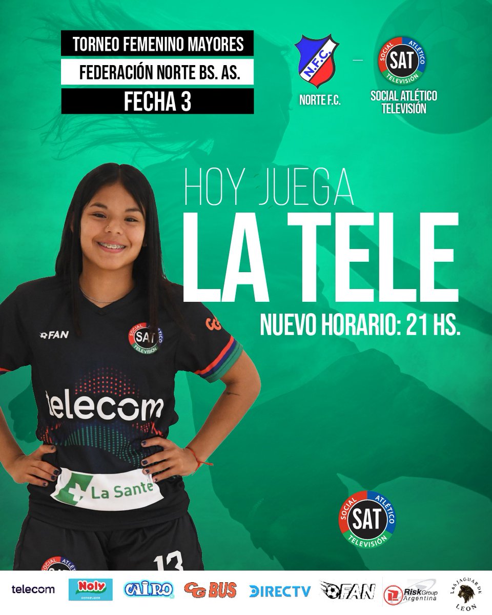 ¡HOY JUEGA EL SAT! 🇬🇲🫶

Y con nuevo horario: 21 hs.

#VamosLaTele 🇬🇲