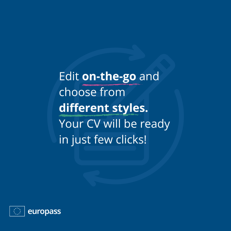 EU_Social's tweet photo. Creating your CV just got faster and easier ๐
๐ฅ๏ธ See real-time updates from your profile to your CV and know exactly how your CV will look while you edit your information.
Your perfect CV is just a few clicks away.
Try it now โ #Europass #20YearsOfEuropass