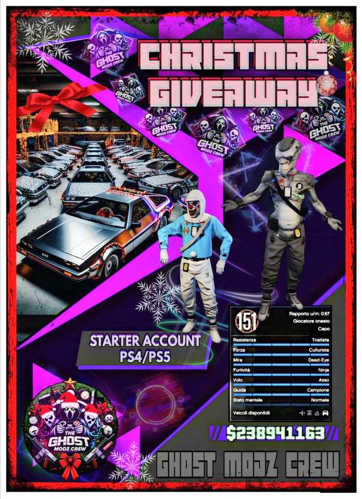 Mabbra666's tweet image. OH-OH-OH GUYZZZ!🎅

Like every year, our
🎁ＧＩＶ|ΞΛＷΛＹ🎁 for this Christmas 2025 starts now!🎄

🎮STARTER ACC PS4, READY FOR TRANSFER TO NEXT GEN
🌐RANK 151
♂️MALE
📊MAX STATS
👔2 BEFF OUTFITS
💵240 MILION CASH
💰180 DELUXO FOR SELL
&amp;amp; MORE...

┈═━═━☆═◈═☆━═━═┈…