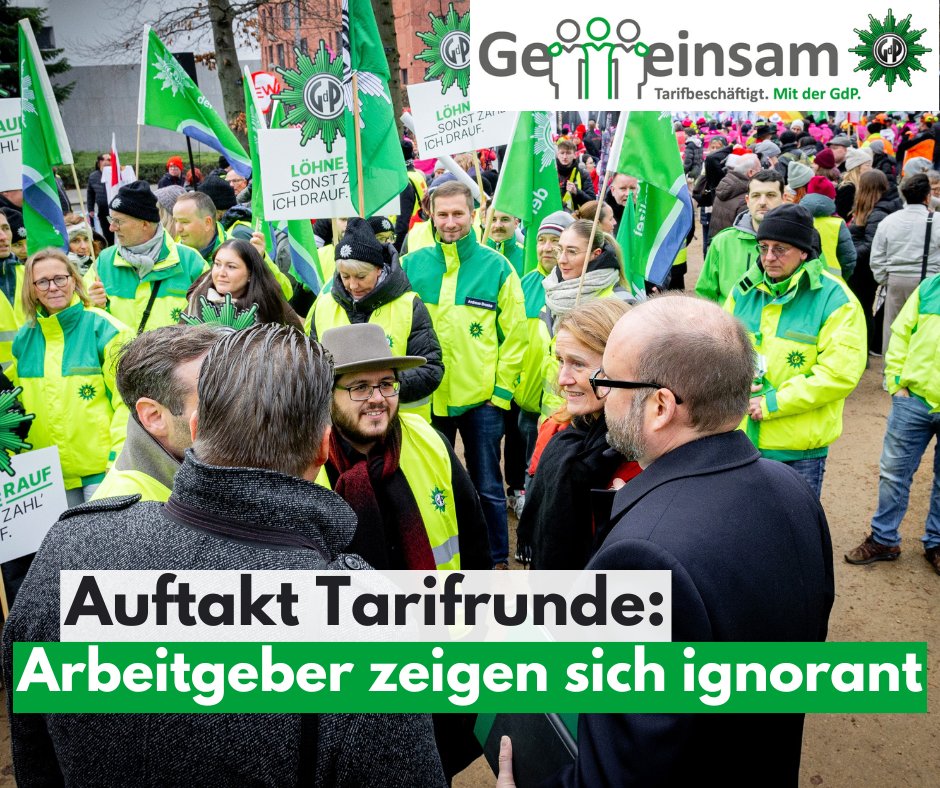 Ein Angebot?  Fehlanzeige. Nicht, dass uns das überrascht hätte... „Aber bitter es ist schon, wenn so mit den berechtigten Anliegen der Kollegen umgegangen wird“, schimpft Alex Engler, Vorsitzende der Tarifkommission der #GdP NRW. #Tarifrunde 

Mehr: gdp.de/nrw/de/stories…