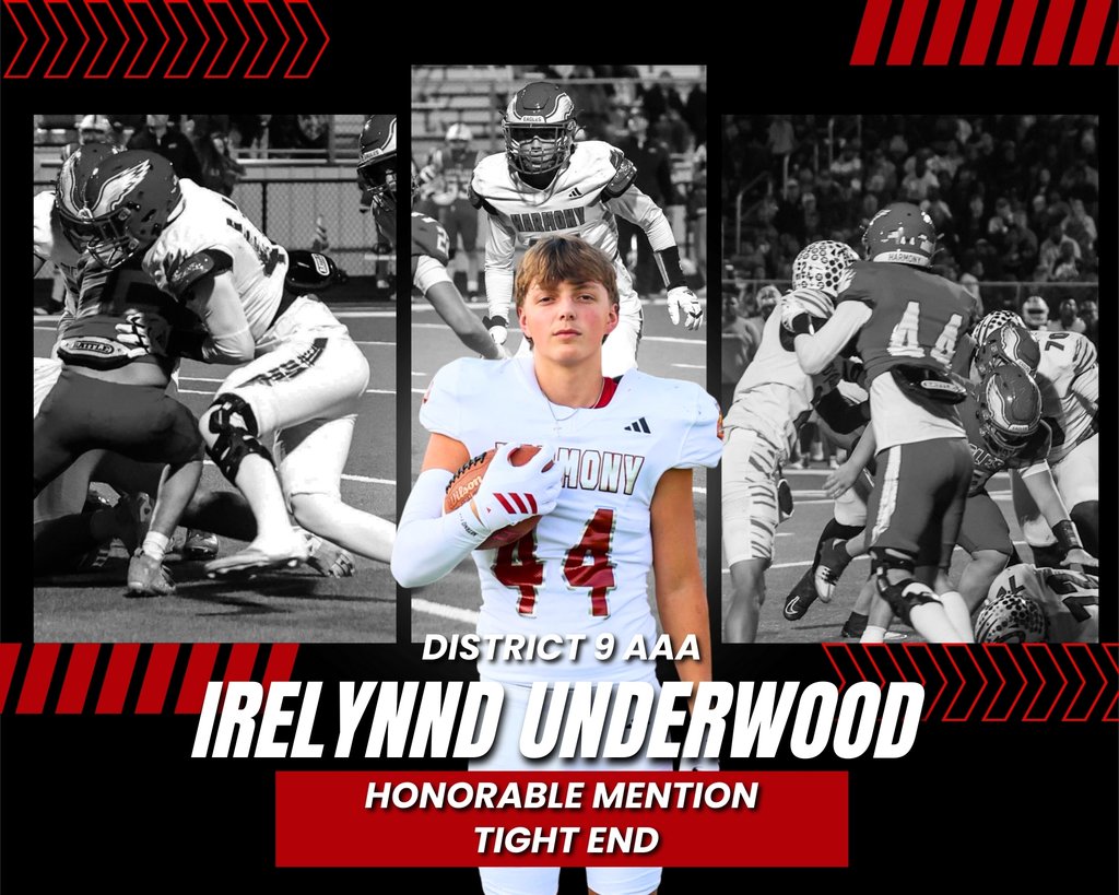 Congratulations to the following Eagles for earning Honorable Mention honors in this year's District 9 AAA Football! We're proud of you.