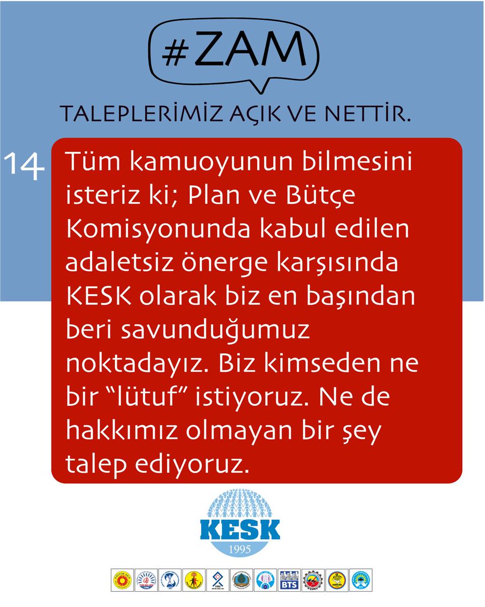 📌Konut sahibi olmayan tüm kamu emekçilerine konut hakkı kapsamında Kira Desteği verilmesini istiyoruz.
📌Mevcutta çok düşük olan eş ve çocuk yardımlarının yaşadığımız gerçek enflasyon temel alınarak güncellenmesini istiyoruz.
📌İktidarı; bu ülkenin kamu emekçilerinin çoktan hak