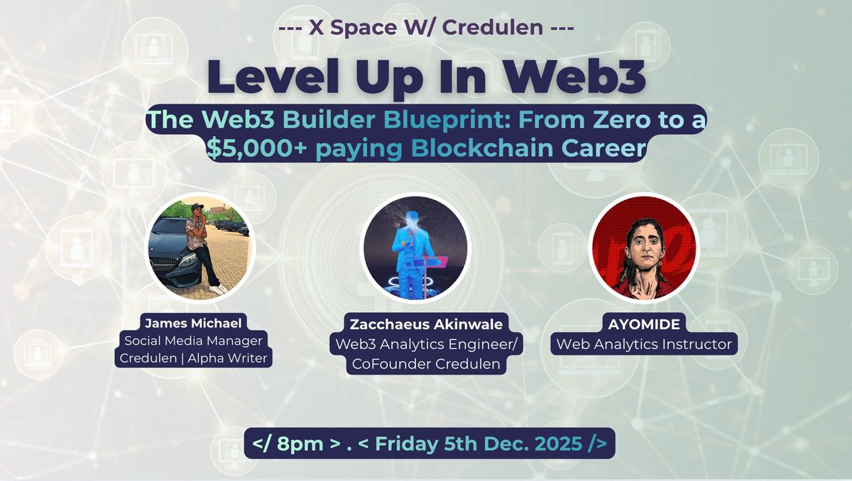 credulen's tweet image. While you&apos;re scrolling through alpha calls and airdrop hype, someone is getting paid to build the future.

What if you could be that person?
Join our next space to turn your curiosity into a career with industry expert 

RT + drop 🔥if you’re in