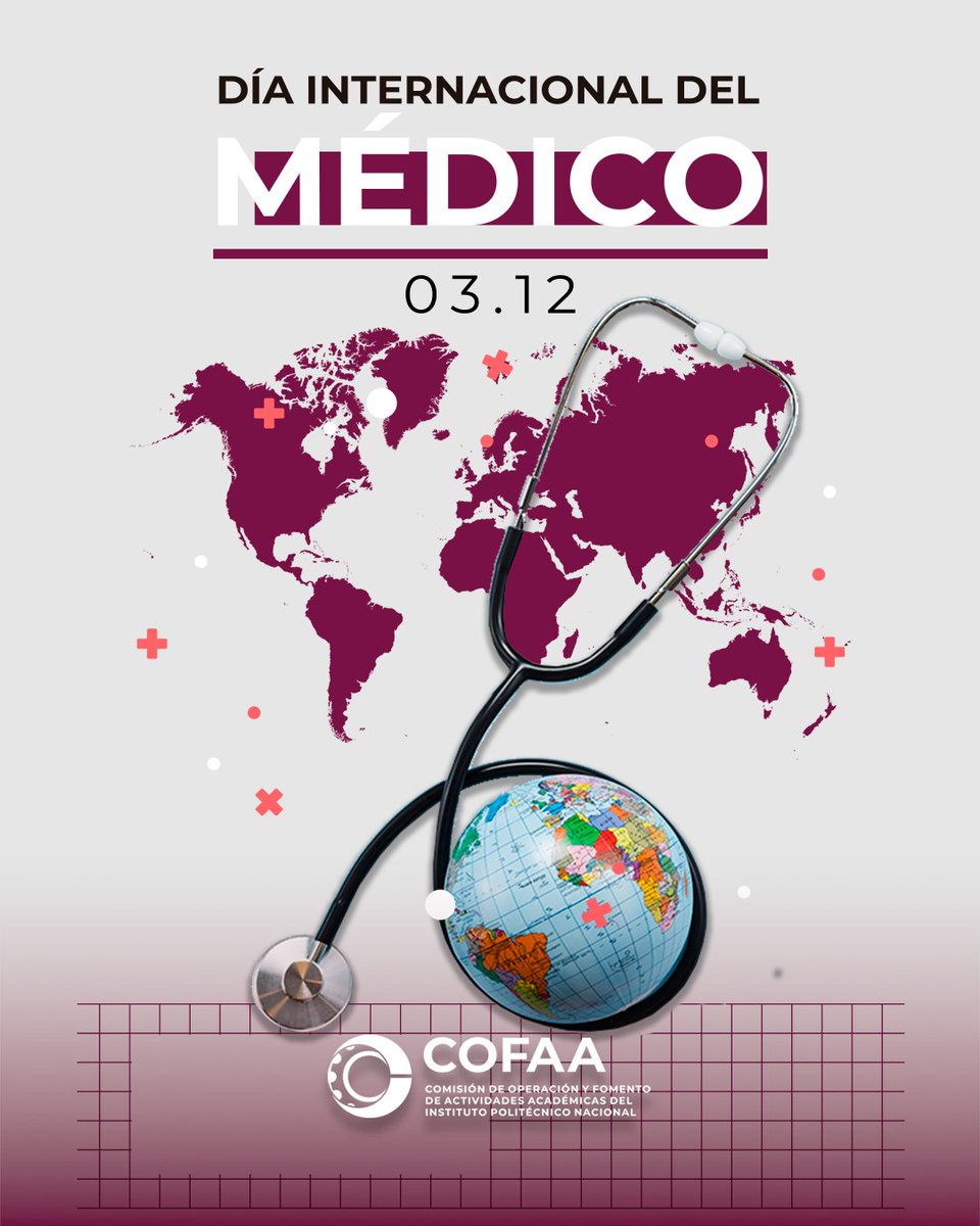 Reconocemos la labor, el compromiso y la vocación de quienes cuidan la salud con entrega y profesionalismo.

Muchas felicidades en este #DíaDelMédico.
 
#COFAA #IPN