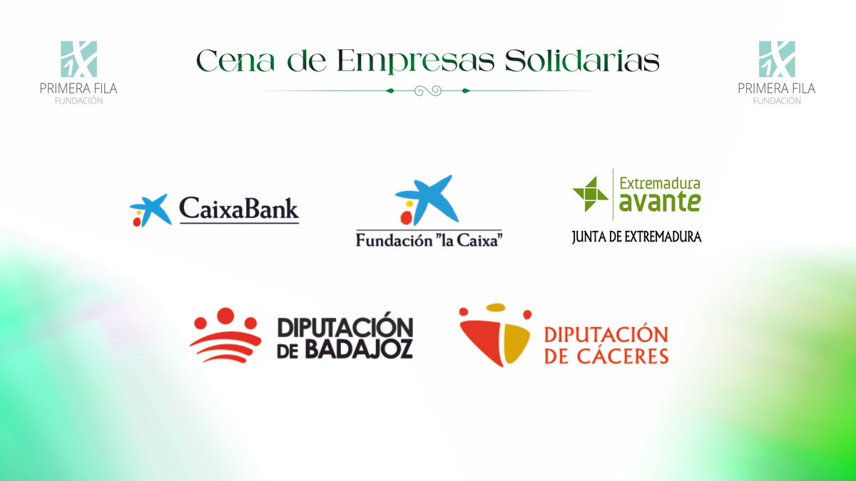 Hoy damos las gracias a todos los patrocinadores que hacen posible la Cena de Empresas Solidarias. 🤝💚
Su apoyo impulsa proyectos de inclusión en Extremadura y crea oportunidades reales.

📅 HOY · 20:30h
📍 Hotel Ilunion · Golf de Badajoz

Gracias por estar en primera fila. ✨
