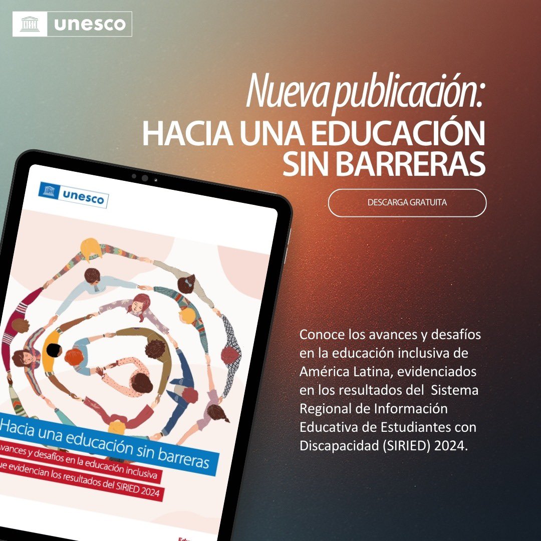UNESCOSantiago's tweet photo. En el #DíaDeLaDiscapacidad, conoce el nuevo informe regional de la UNESCO que revela las brechas persistentes en la educación inclusiva para estudiantes con discapacidad en América Latina, basado en los resultados de SIRIED 2024. 🌎

🔎 https://t.co/eFEh2tlTrl https://t.co/gfcaAacobd