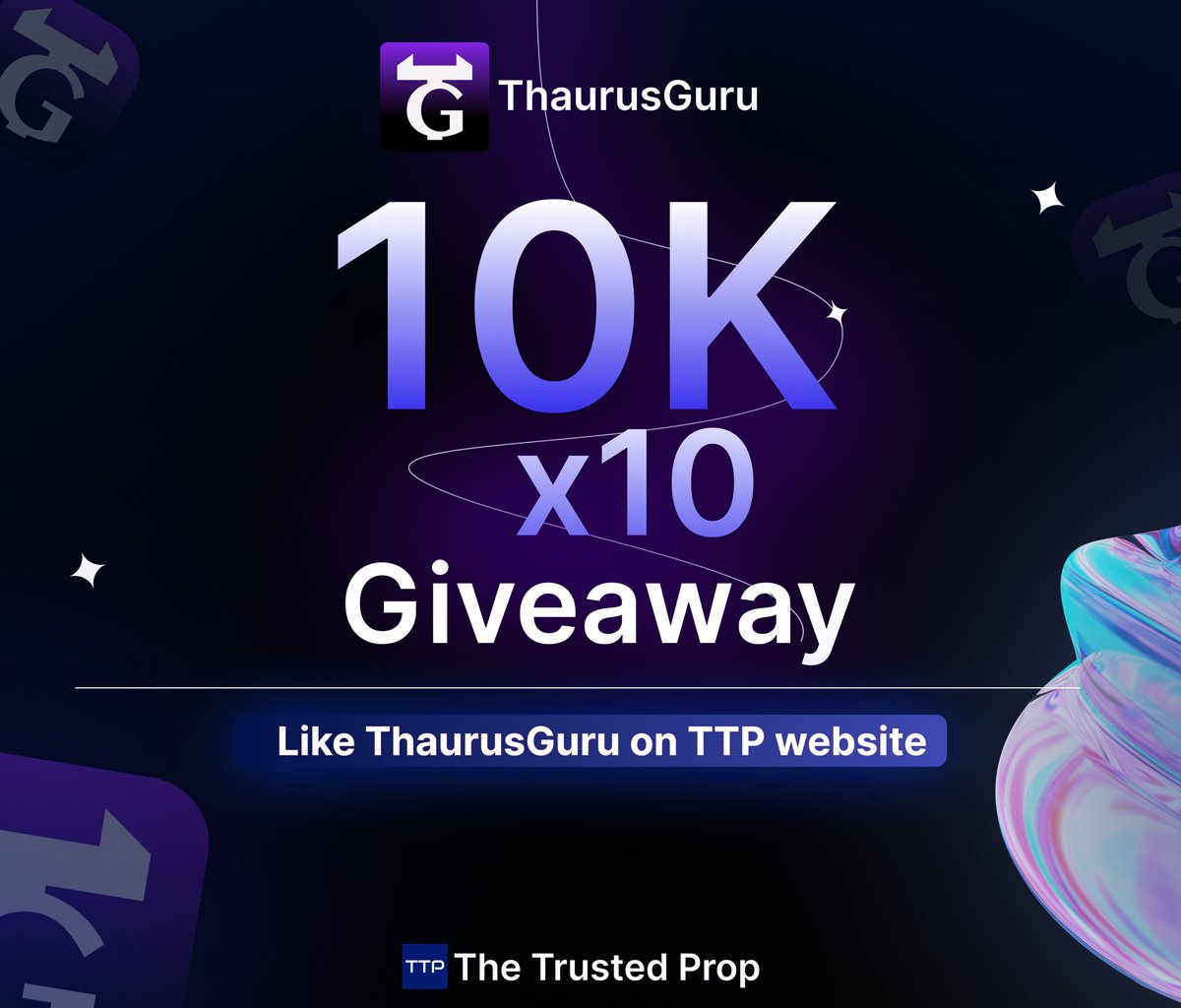 TheTrustedProp's tweet image. Exclusive 10k x 10 account giveaway with @ThaurusGuru 

Rules
- follow @TheTrustedProp and @ThaurusGuru 
- like , rt and tag 3 friends 
- like thaurus guru on TTP website