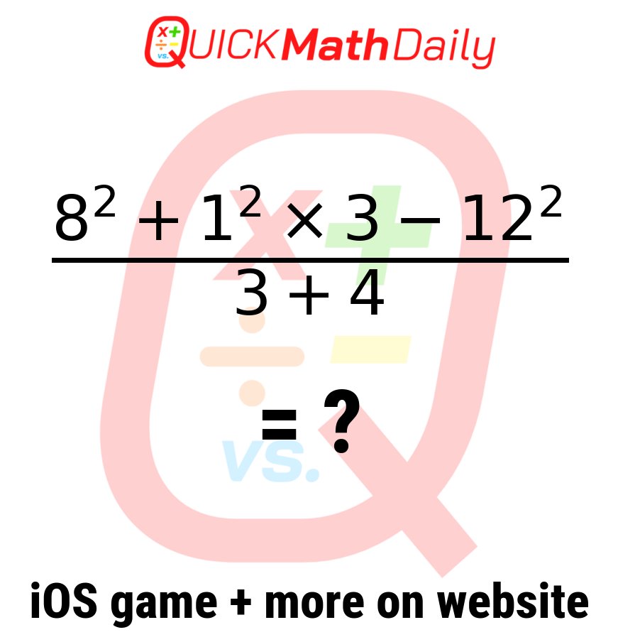 QuickMathDaily's tweet image. 🔍 Can You Outsmart This Math Problem? 🧠 

Prove It By Commenting Below!👇

See more on QuickMathDaily.com 👀 ✅