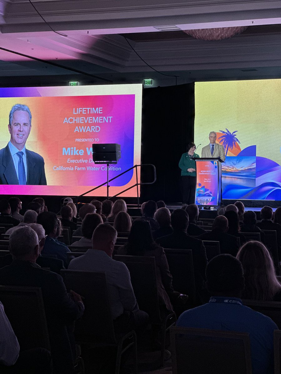ACWAWater's tweet photo. Congratulations to Mike Wade, recipient of the Lifetime Achievement Award! We appreciate all you have done for #CAWater and #CAAg https://t.co/26F8gFGR8l