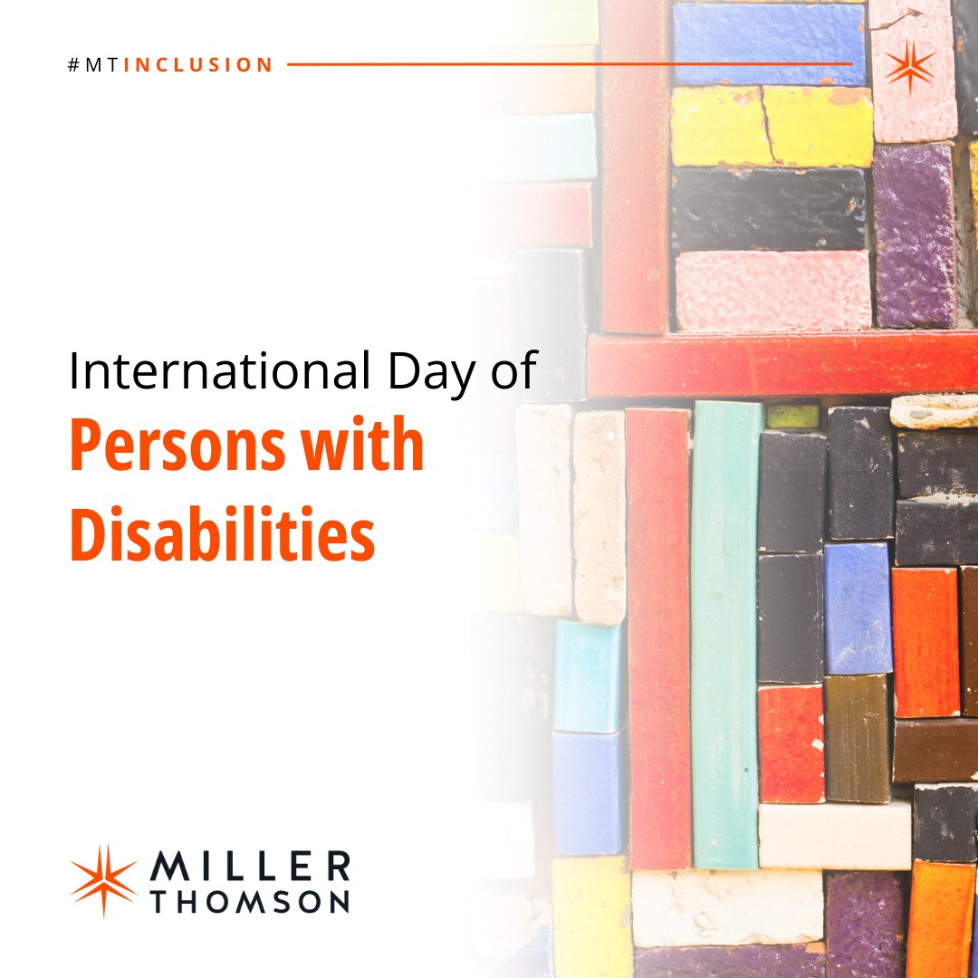 On this International Day of Persons with Disabilities, we recognize the importance of an accessible and equitable world. As a Firm, we are dedicated to continuing to foster inclusive and accessible spaces for everyone. 

#MTInclusion #IDPWD2025