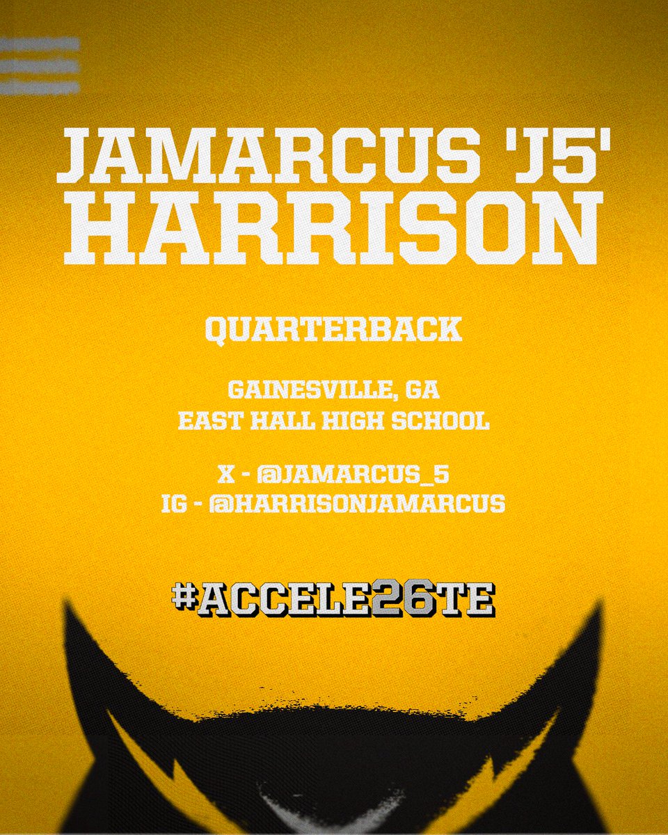 𝐖𝐞𝐥𝐜𝐨𝐦𝐞 𝐭𝐨 𝐭𝐡𝐞 𝐒𝐚𝐰!

⚫️ <a href="/Jamarcus__5/">Jamarcus “J5” Harrison 3⭐️26’</a>
⚫️ 6-3, 192
⚫️ Gainesville, Ga.

#ACCELE26TE | #HootyHoo
