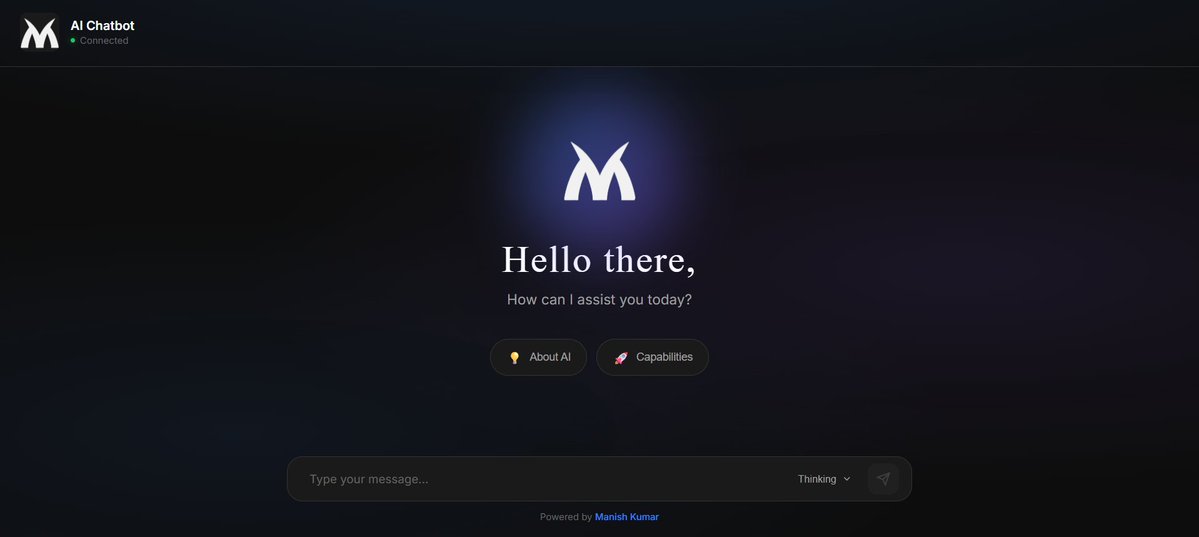Manishjangir308's tweet image. There’s something special about creating your own AI.
A quiet interface, a soft glow, and a warm “Hello there.”
My personal chatbot is finally alive — ready to assist, learn, and grow.
#ai #ml #chatbotdevelopment  #chatbot #LLMs #chatgpt5