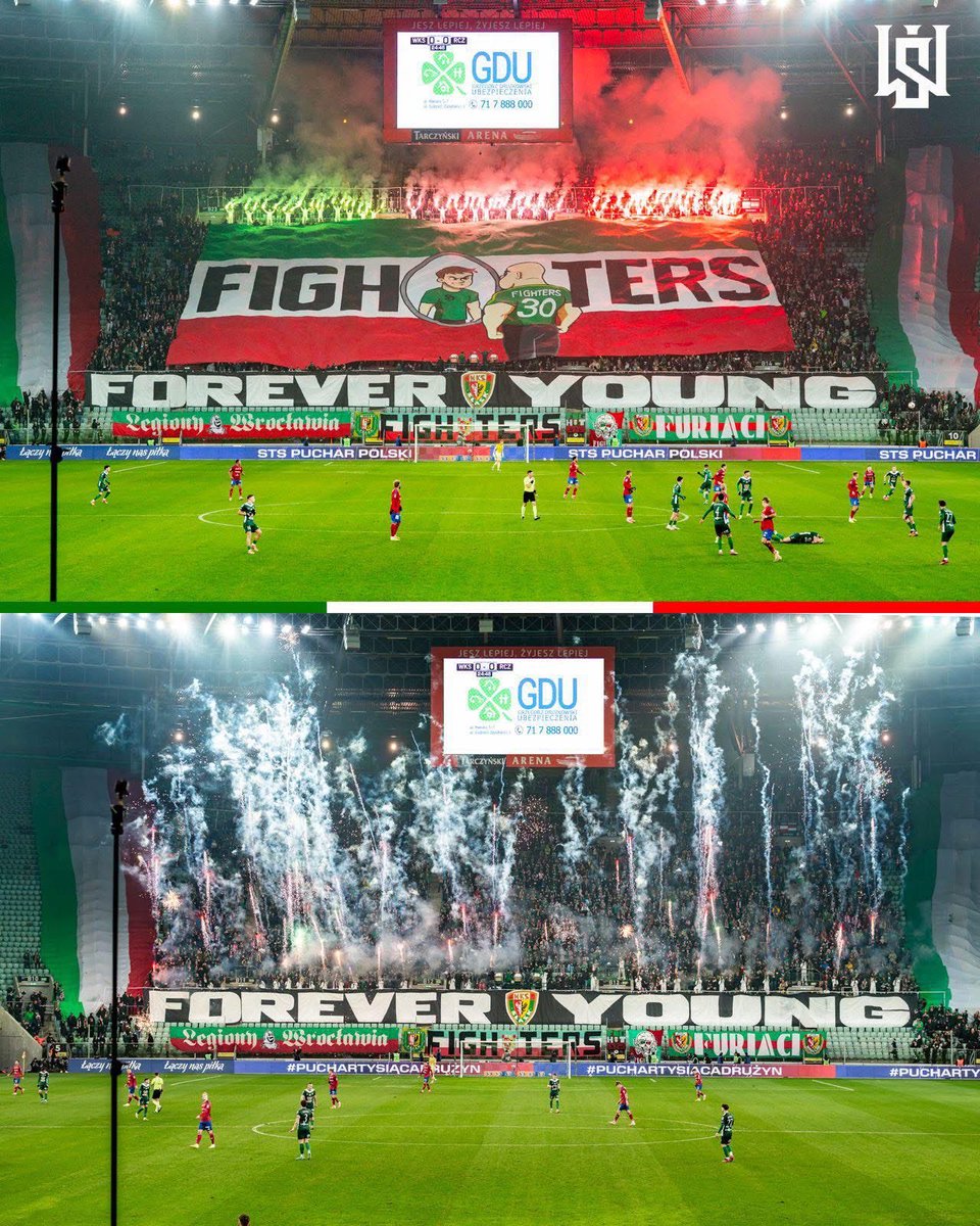 WielkiSlask's tweet photo. Oprawa: FIGHTERS🇮🇹FOREVER YOUNG🔥 https://t.co/evjkk09KIg