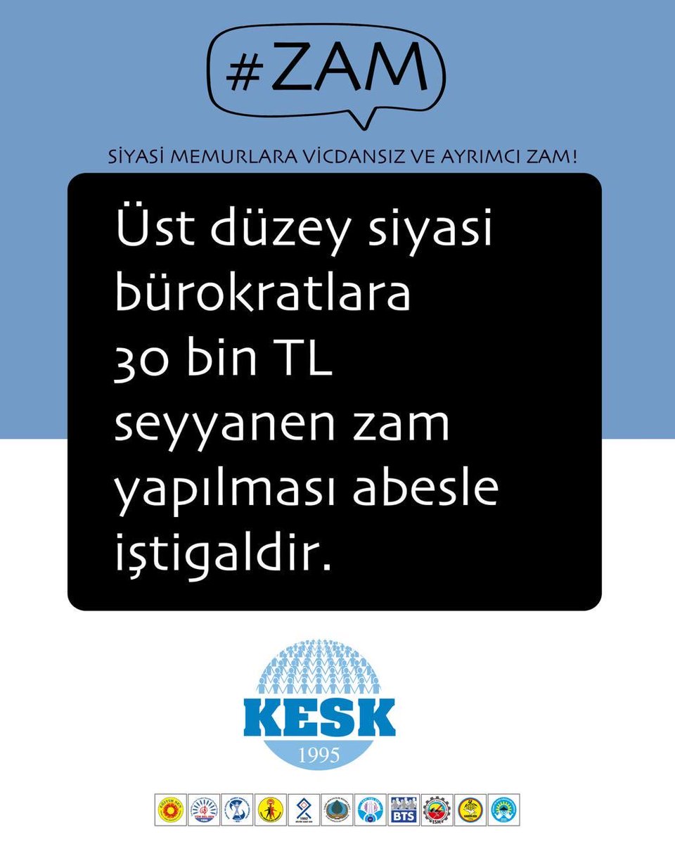 Üst düzey siyasi bürokratlara 30 bin TL seyyanen zam yapılması abesle iştigaldir. #zam