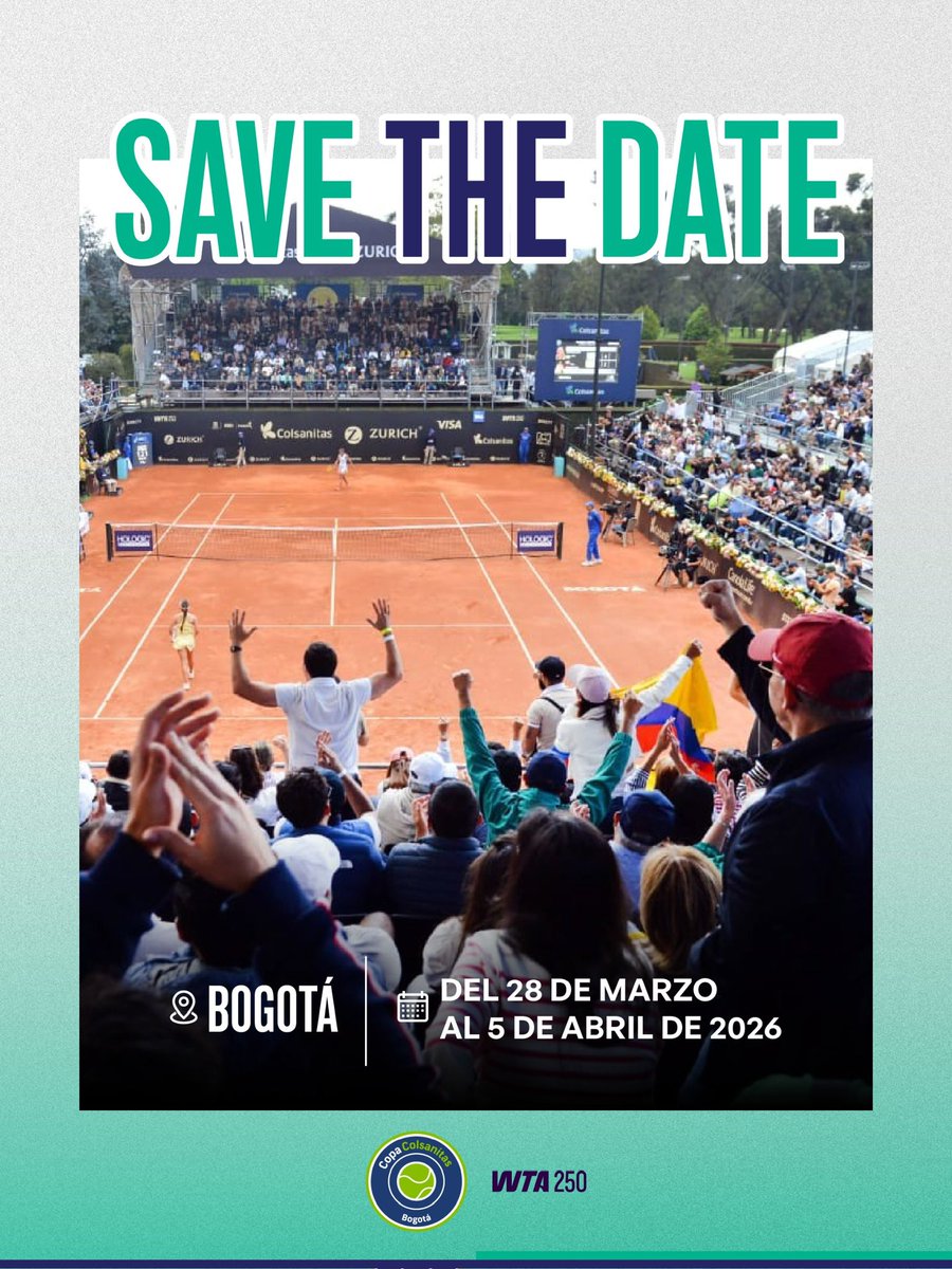 Semana Santa 🛐
Semana Tenis 🎾 

Desde ya prográmate para vivir el inicio de la gira de polvo de ladrillo de 2026 en la WTA con la Copa Colsanitas 📆

#CopaColsanitas