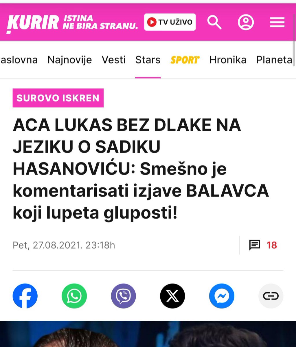<a href="/mikimaus2025/">Cenzurisano Lice</a> Ozbiljno?! Jel i vi ovako sedite sa nekim o kom nemate pojma?! Lukas je bivsi klijent Mirse Svicarca. Lukas koji je komentarisao zabranu Sadika Hasanovica u SRB zbog Orica nije znao ko je Oric?!