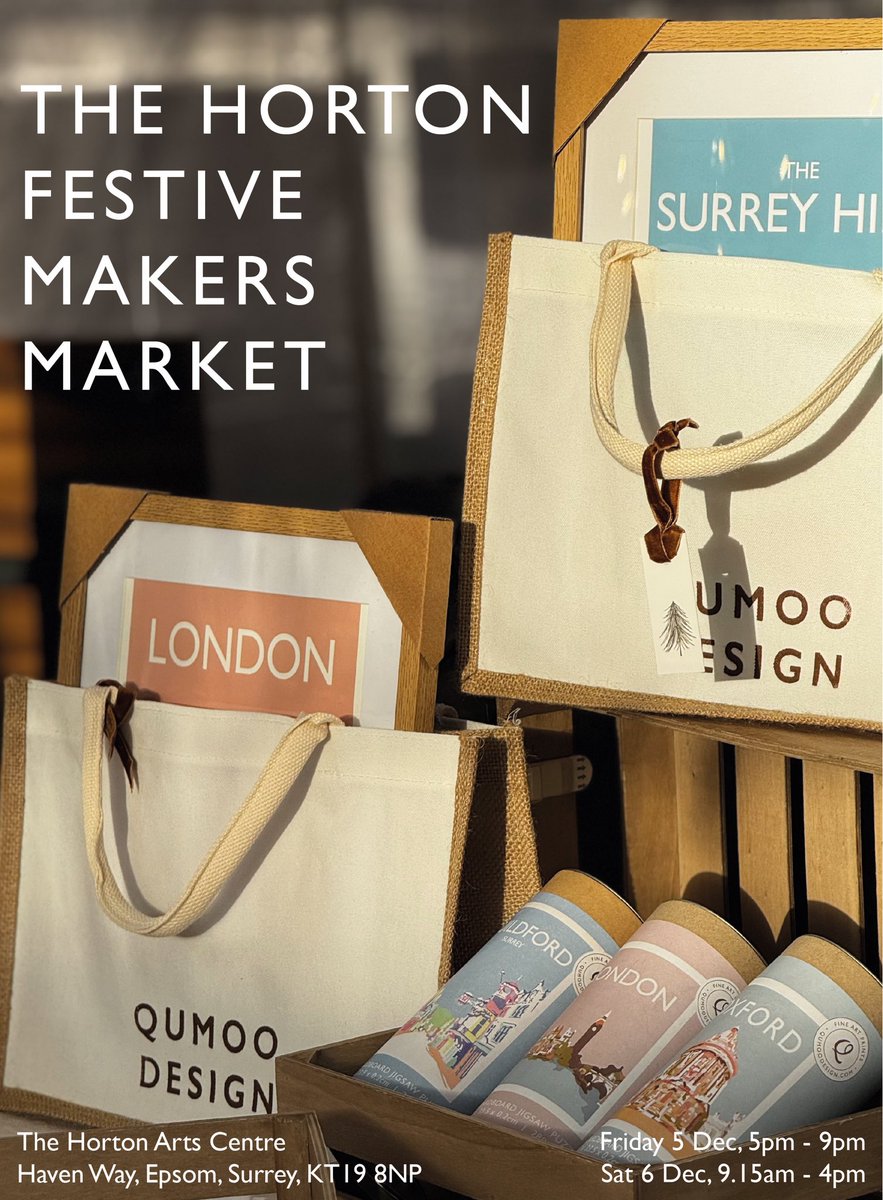 Qu_Moo's tweet photo. Join us at @thehortonepsom Festive Makers Market in Epsom Surrey swing by on Friday evening 5-9 or Saturday from 9.15-4 to discover handmade creations from talented local makers. It’s the perfect opportunity to find gifts while supporting small businesses in a festive atmosphere. https://t.co/XC2rIReSKe