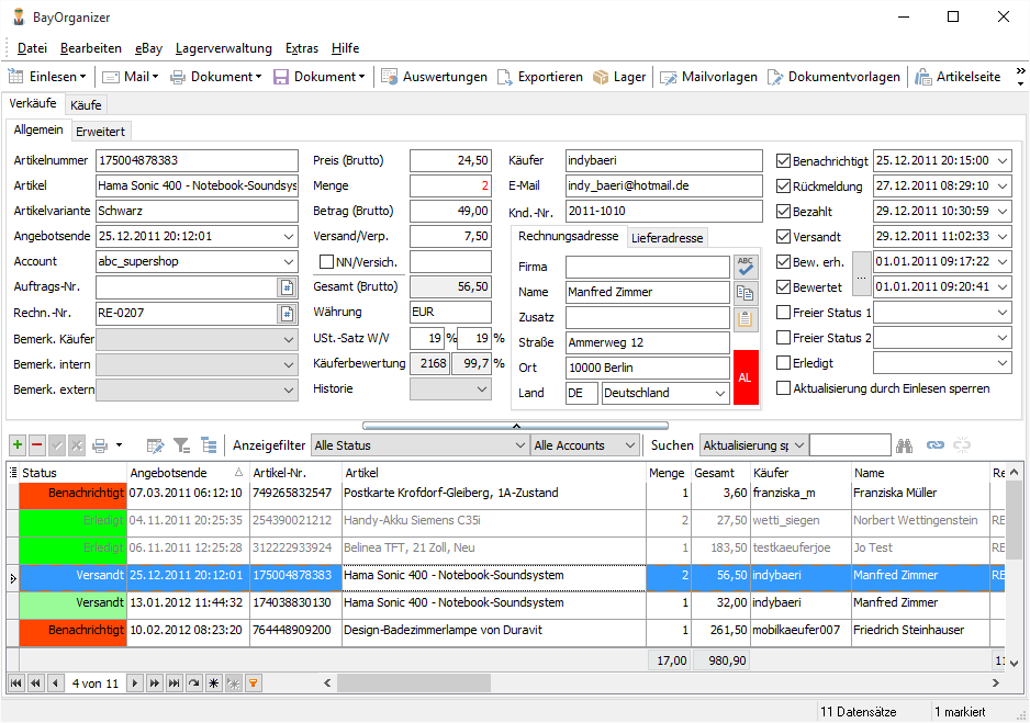 aborange's tweet photo. Neue Version BayOrganizer 13.70 - Verkaufsabwicklung (CRM-System) für eBay, Amazon, Kaufland und Hood - https://t.co/TKj41C3lrF https://t.co/eKC6pSEvOW