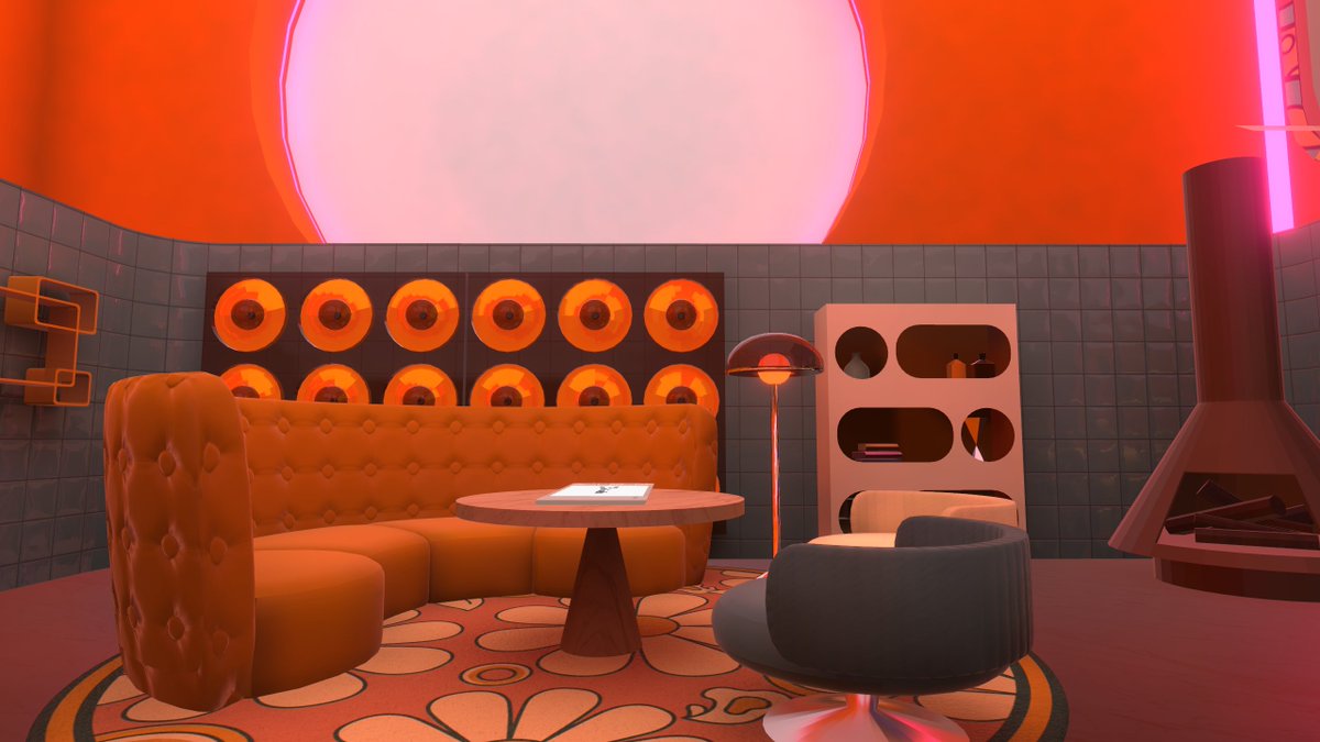 som19922's tweet image. VRCワールド「Peace Of Case」をラボに公開しました！ 小さい頃の夢“ドールハウスに入る”を体験したくて制作しました。
レトロポップなコンセプトで、3階建てのミニチュア空間です。
ぜひのぞきに来てください👀✨
🌐 vrchat.com/home/launch?wo…
#VRChat #VRChat_world