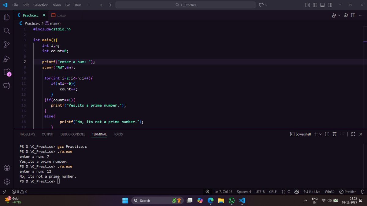 arpitpanwarx's tweet image. Day-3/100 of my Coding Journey 🚀

✔ Completed Loop Control Statements in C
✔ Practiced questions (break/continue, simple loops)

Bit challenging today, but showing up matters.
#100DaysOfCode #CProgramming
#CodingJourney #tech