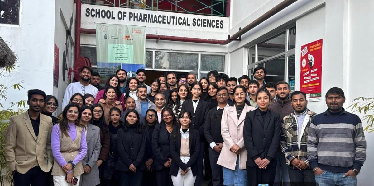 ihubshoolini's tweet photo. iHUB Shoolini, Shoolini University, E-YUVA Centre &amp; School of Pharmaceutical Sciences and in collaboration with E-CELL IIT Hyderabad, successfully conducted a Three-Day Workshop &amp; Certification Program on “Artificial Intelligence in Pharmaceutical Sciences” from 26–28 November. https://t.co/lP2P301a9Z
