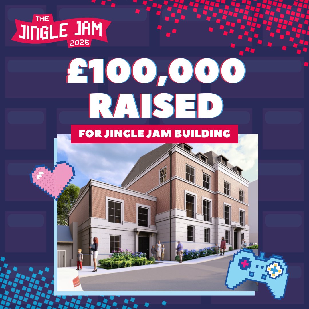 Cracking job, everyone! £100,000 raised within 48 hours to support 'Jingle Jam Building' already. 🥳

It's all thanks to the streamers, fundraisers, donors, developers, publishers and of course the <a href="/JingleJam/">Jingle Jam</a> team.

It’s been an unbelievable couple of days... and there’s so much