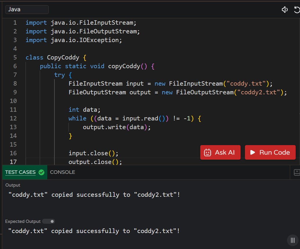 MoniTechCodes's tweet image. Day 121
Solved 2 file handling challenges in Java
Also working on a small personal project 💻
#30NitesOfCode #Java #CodingJourney #100DaysOfCode #FileHandling #DevProgress #BuildInPublic
codedex.io/community/30-n…