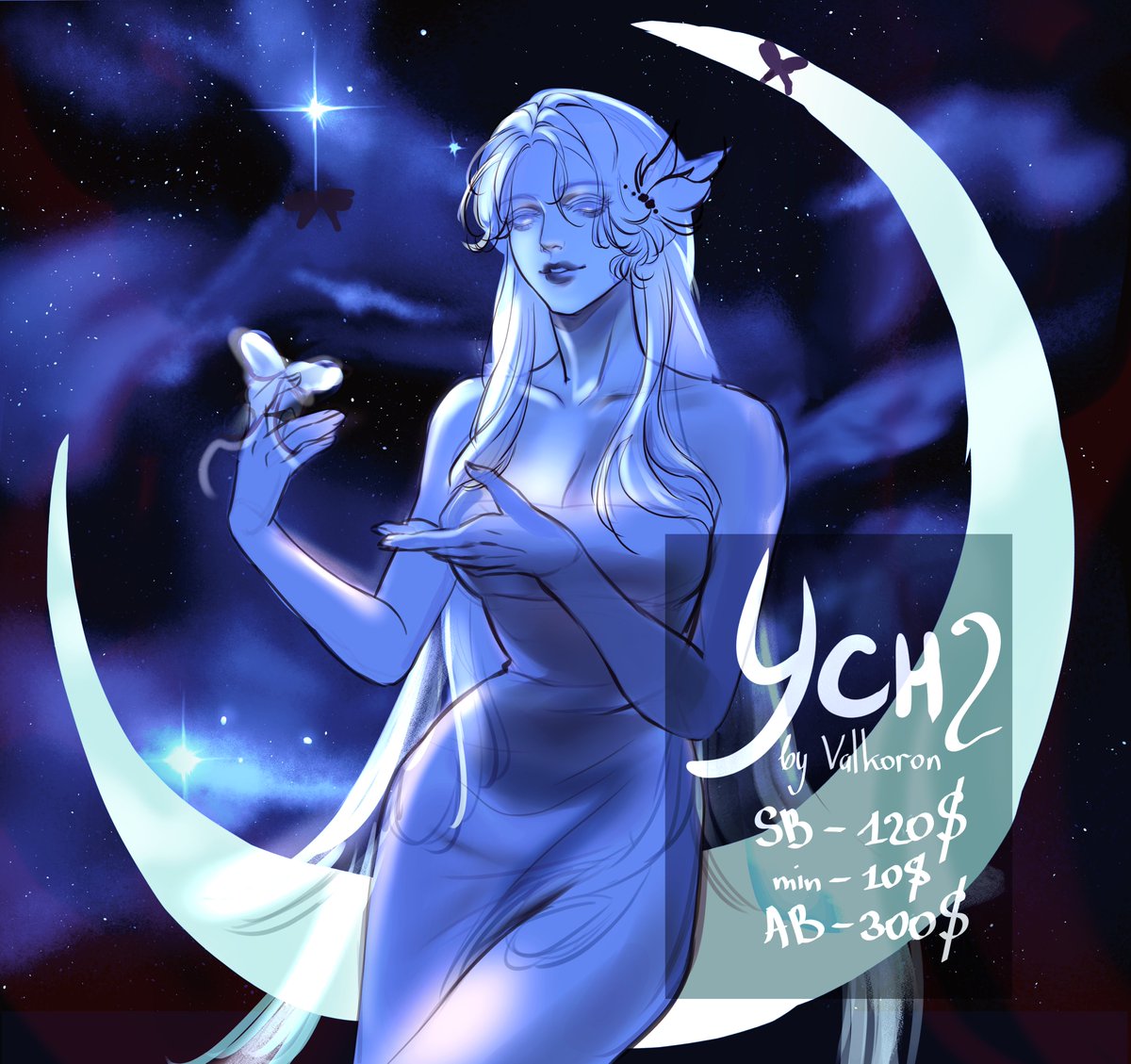 ValKoron's tweet photo. ✨🌙YCH (Two slots)🌙✨
· • ✤YCH1 (1 slot )✤ • · 
SB: 120$
min:
AB: 

· • ✤YCH2 (1 slot )✤ • · 
SB: 110$ 
min: 
AB:  

✤Ends 48h after last bid 
✤Deadline is 1 - 2 month 
✤Payment via Boosty, Hipolink or LavaTop  
#ych #ychcommission #Auctionopen #commissions https://t.co/3dEGto5yZ3