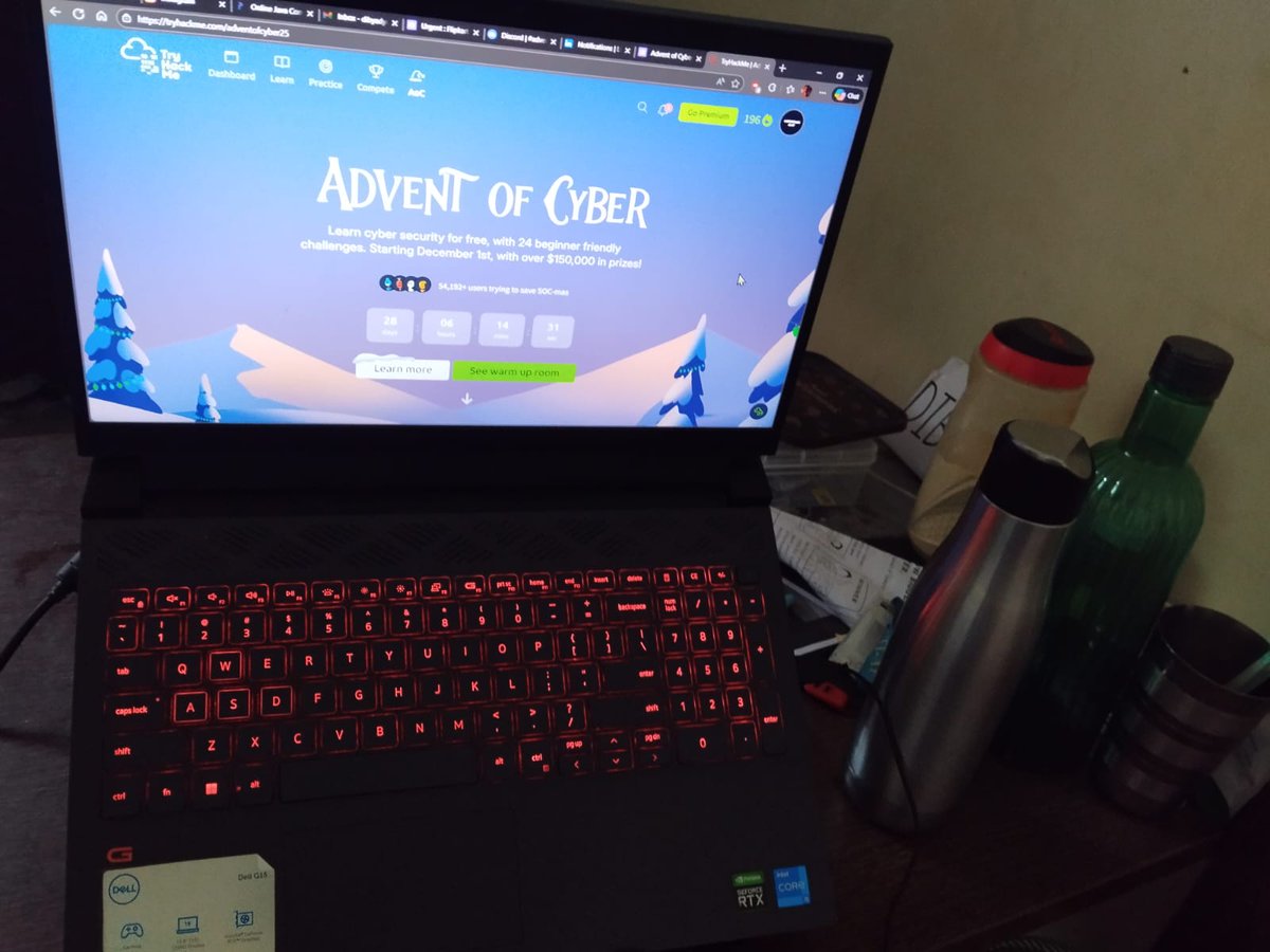 UnknownGuy149's tweet image. Participating in @tryhackme  &apos;s Advent of Cyber 2025. 

That&apos;s my Advent of Cyber 2025 Setup. I believe in &quot;embracing the chaos&quot;. 

I would suggest everyone who wants to start their cybersecurity journey to participate.

#adventofcyber2025  
tryhackme.com/adventofcyber25