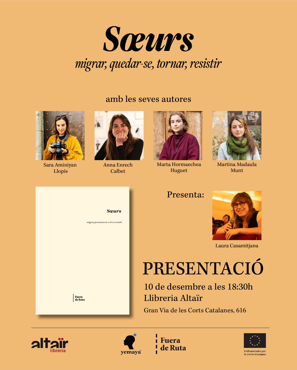Ara ja sí! Publiquem Sœurs, el nostre primer fotollibre i des d'avui ja disponible a les llibreries! 📚📸

Gràcies a <a href="/FueraDeRutaEd/">Fuera De Ruta</a> per l'acompanyament i la confiança. ✨

El presentarem dimecres que ve a <a href="/altairviatges/">Altaïr</a>. Us hi esperem!