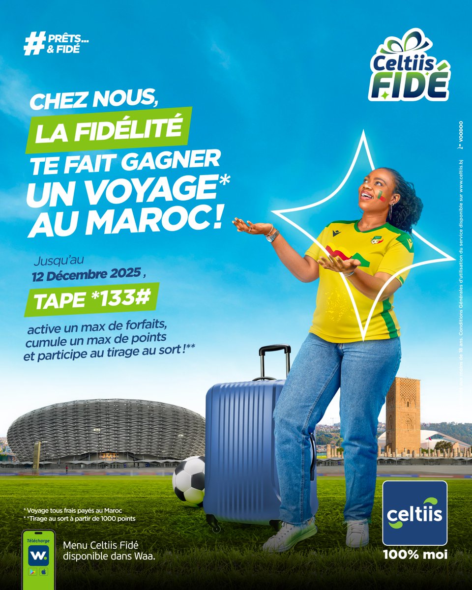 Continue d’être fidèle et laisse-nous te récompenser ! 

Jusqu’au 12 déc. 2025, active tes forfaits, cumule des points et tente de gagner un voyage tous frais payés pour le Maroc🇲🇦

Alors… tu attends quoi pour commencer à plier tes habits ?
 #1erOpérateurGlobal #DestinationMaroc