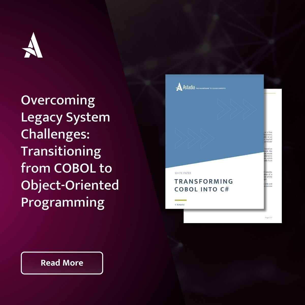 AstadiaInc's tweet image. ☁️ Legacy applications, particularly those built on COBOL, frequently become the single biggest barrier to innovation and agility in today’s enterprises.

To unlock new capabilities and future-proof their core systems, leading organizations are strategically transforming their…