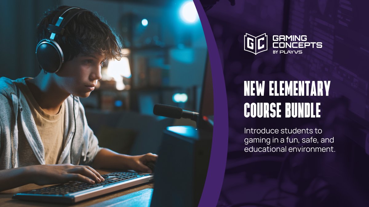 GamingConceptsU's tweet image. Early exposure to technology builds confidence, curiosity, and creativity.

Gaming Concepts: Elementary gives 3rd–5th graders hands-on experience with coding, AI, and communication.

Request your copy of our elementary course sample pack: playvs1.typeform.com/to/kB7Zkb4K