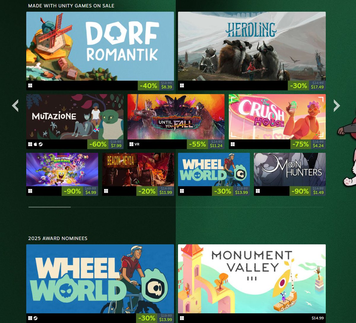 Wario64's tweet image. The Unity Awards  sale on Steam buff.ly/A0nDKws